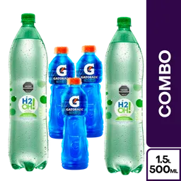 Combo H2Oh! Lima Limón + Gatorade Hidratante Mora Azul Blue Ice