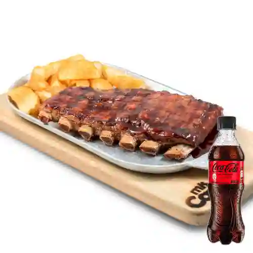 Combo Costillas Bbq + Coca Cola Sin Azúcar 400 ml