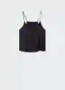 Top Rachel Negro Talla XL Mujer Mango