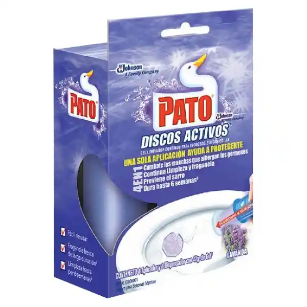 Pato Disco Activo Gel Limpiador Continuo Inodoros 4 en 1