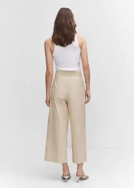 Pantalón Pope Beige Talla 32 Mujer Mango