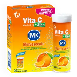 Duopack Vita C + Zinc MK Efervescente 1gr. Vitamina C Naranja 20 tabletas