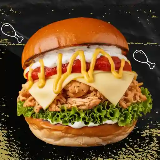 Hamburguesa pollo desmechado