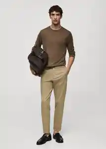 Pantalón Dublino Khaki Talla 40 Hombre Mango