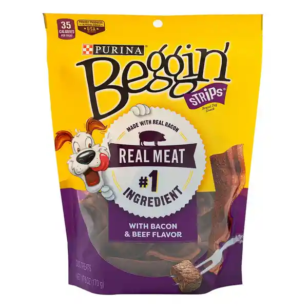 Beggin Snack Para Perro Strips Bacon Beef