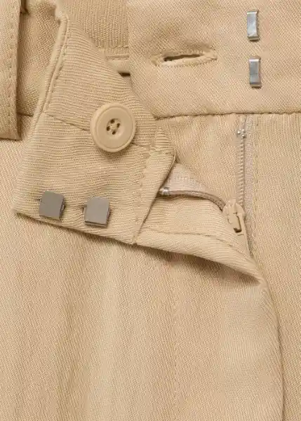 Pantalón Deia Beige Talla 36 Mujer Mango