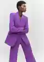 Blazer Americana Iguana Morado Talla S Mujer Mango