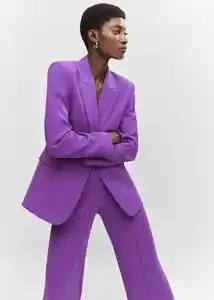 Blazer Americana Iguana Morado Talla S Mujer Mango