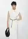 Vestido Casino Offwhite Talla M Mujer Mango