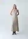 Vestido Dalia Beige Escarcha Claro Talla L Mujer 473G384 Naf Naf