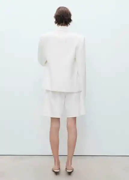 Bermuda Camilla Blanco Talla 38 Mujer Mango
