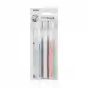 Miniso Cepillo Dental Cerdas Suaves Blanco/Rosa/Celeste