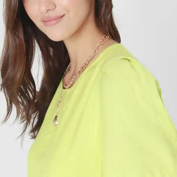 Blusa Cuello Redondo Manga Corta Verde Talla S 728546