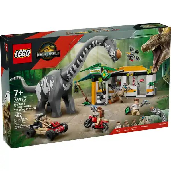 Set Construcción Misión Seguimiento Raptor y Titanosaurus Lego