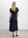 Vestido Leya Azul Noche Talla M Mujer Mango