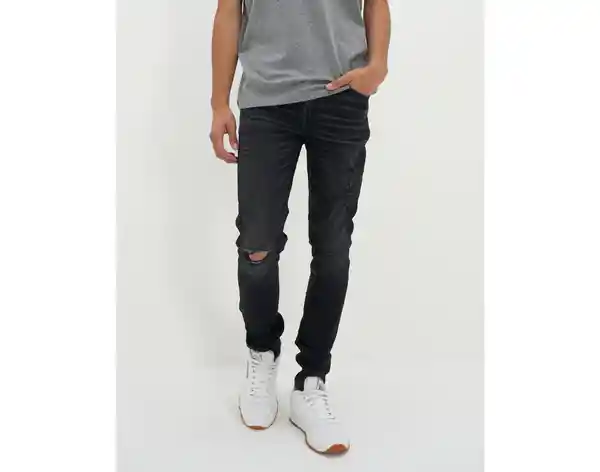 Jean Super Skinny Hombre Negro Talla 32 x 30 American Eagle