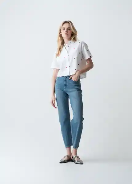 Camisa Fresa Mujer Crudo Puro Claro Talla L 013G353 Naf Naf