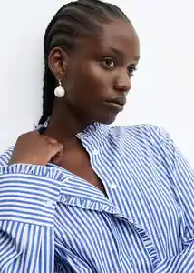 Camisa Carla Azul Talla M Mujer Mango