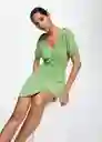 Vestido Salito Verde Talla 26 Mujer Mango