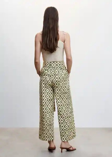 Pantalón Plumas Crudo Talla 18 Mujer Mango