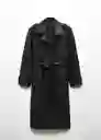 Abrigo Trench Gossip Negro Talla 18 Mujer Mango