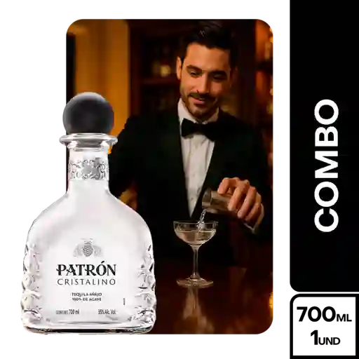 Combo Bartender + Botella de Tequila Patrón Cristalino