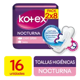 Toallas Femeninas Kotex Nocturna 16U