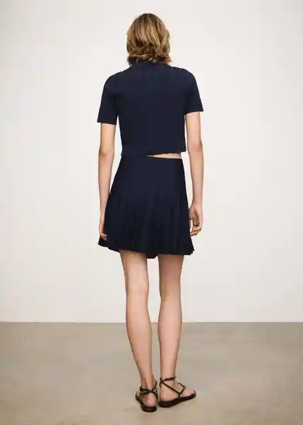 Falda Tablao Navy Talla L Mujer Mango