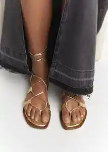 Sandalias Marca 1 Oro Talla 38 Mujer Mango