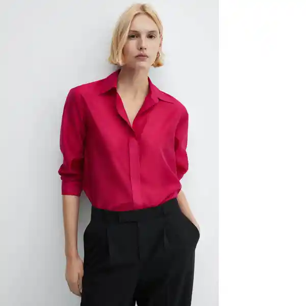 Camisa Malva Fresa Talla XL Mujer Mango