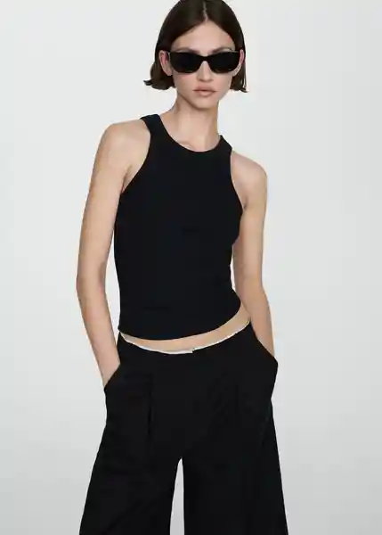 Top Boni Negro Talla S Mujer Mango