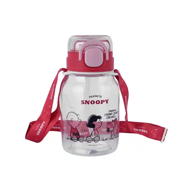 Vaso Plástico Correa Para el Hombro Snoopy Rojo 600 mL Miniso