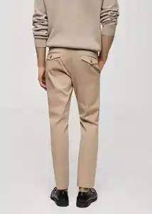 Pantalón Prato Beige Talla 46 Hombre Mango