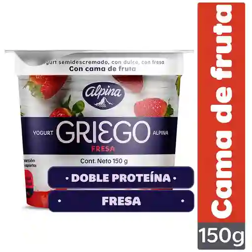 Alpina Yogurt Griego Sabor a Fresa con Cama de Fruta