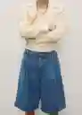 Bermuda Carlo Tejano Medio Talla 38 Mujer Mango