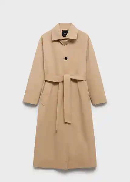 Abrigo Trench Rib Camel Talla 18 Mujer Mango