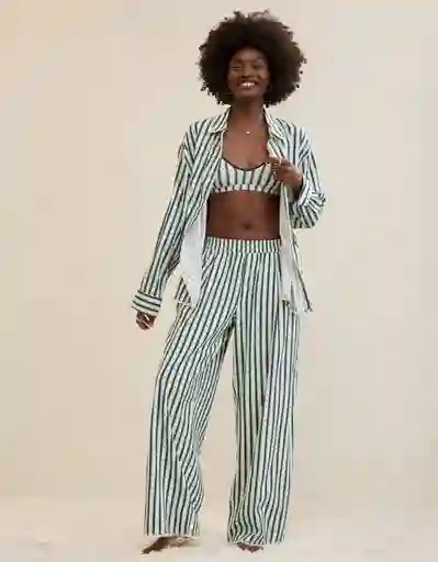 Pijama Aerie Azul Talla SM SHORT 1872410 American Eagle