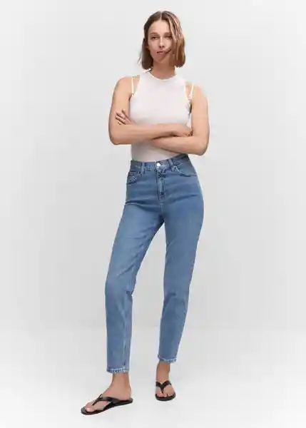 Pantalón Jean New Mom Tejano Medio Talla 38 Mujer Mango