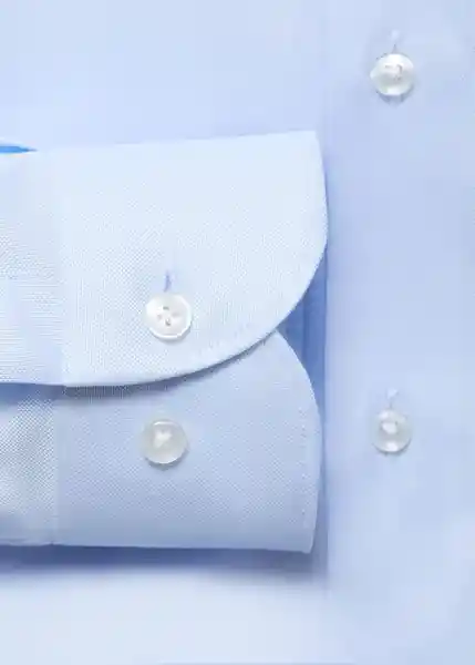Camisa Emporda Celeste Talla M Hombre Mango