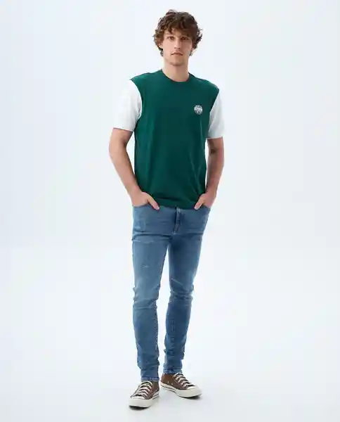 Camiseta Hombre Verde Talla M 849F009 Americanino