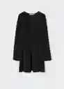 Vestido Mosscam Negro Talla 24 Mujer Mango