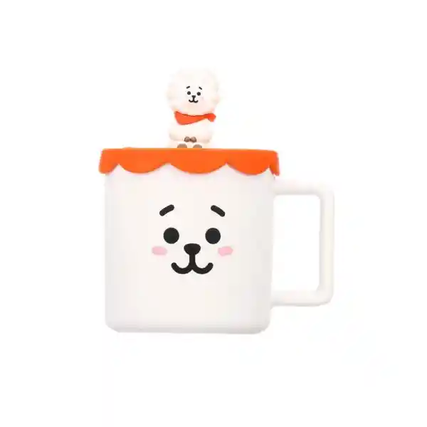 Bt21 Taza Cerámica Con Tapa de Silicona Rj Colección 425 mL