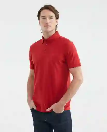Camiseta Button Down Masculino Rojo Sabio Oscuro XL Chevignon