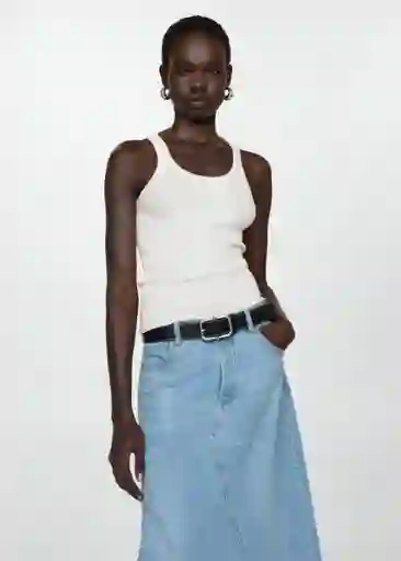 Top Riri Off White Talla XS Mujer Mango