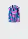 Camisa Nuti Azul Talla M Mujer Mango