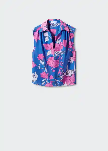 Camisa Nuti Azul Talla M Mujer Mango