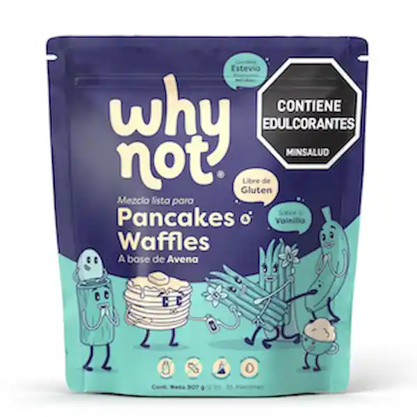 Why Not Mezcla Para Pancakes & Waffles a Base de Avena Vainilla