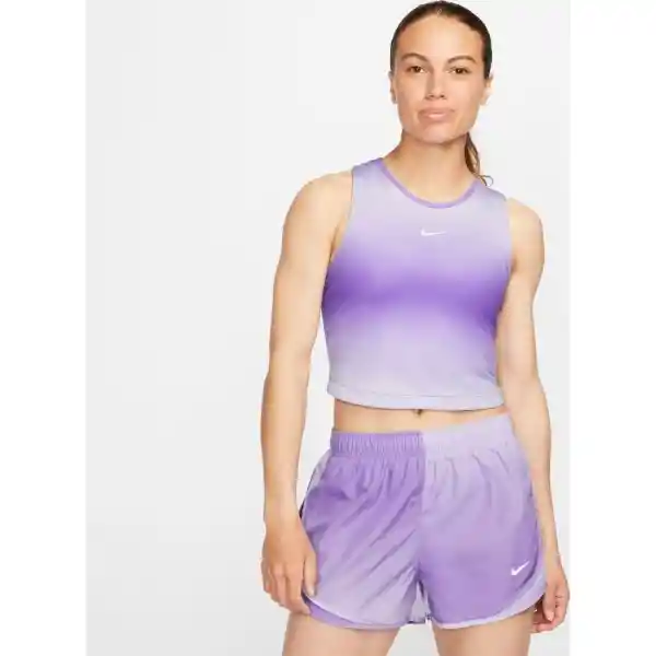 Nike Camiseta y Short Swsh Prnt Crop Para Mujer Morado Talla XS