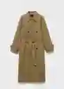 Abrigo Trench Angela Khaki Talla M Mujer Mango