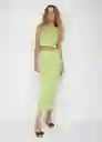 Top Obie-W Verde Talla S Mujer Mango